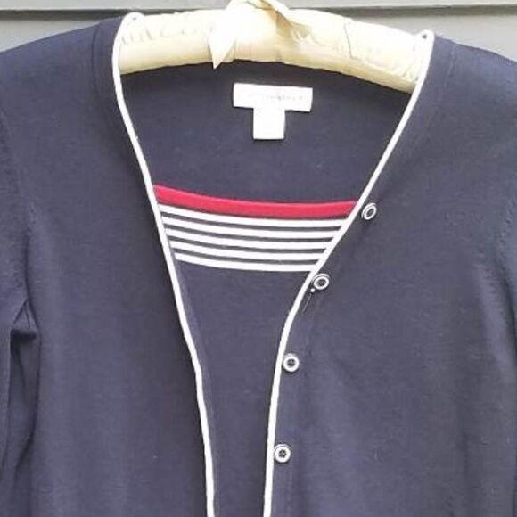 Christopher & Banks Nautical Cotton Pullover Top Size Medium - Picture 8 of 8